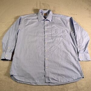 Gitman Bros Shirt Mens XL‎ Blue Oxford Button Front Long Sleeve Dress Casual
